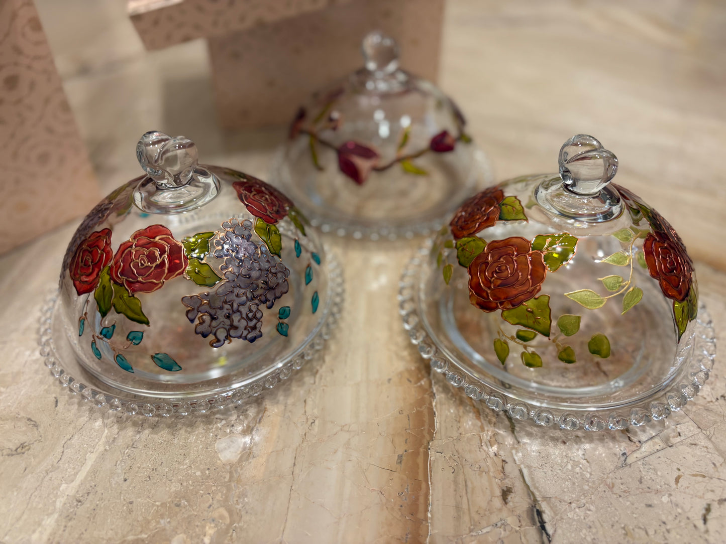 Glass cloche with glass base