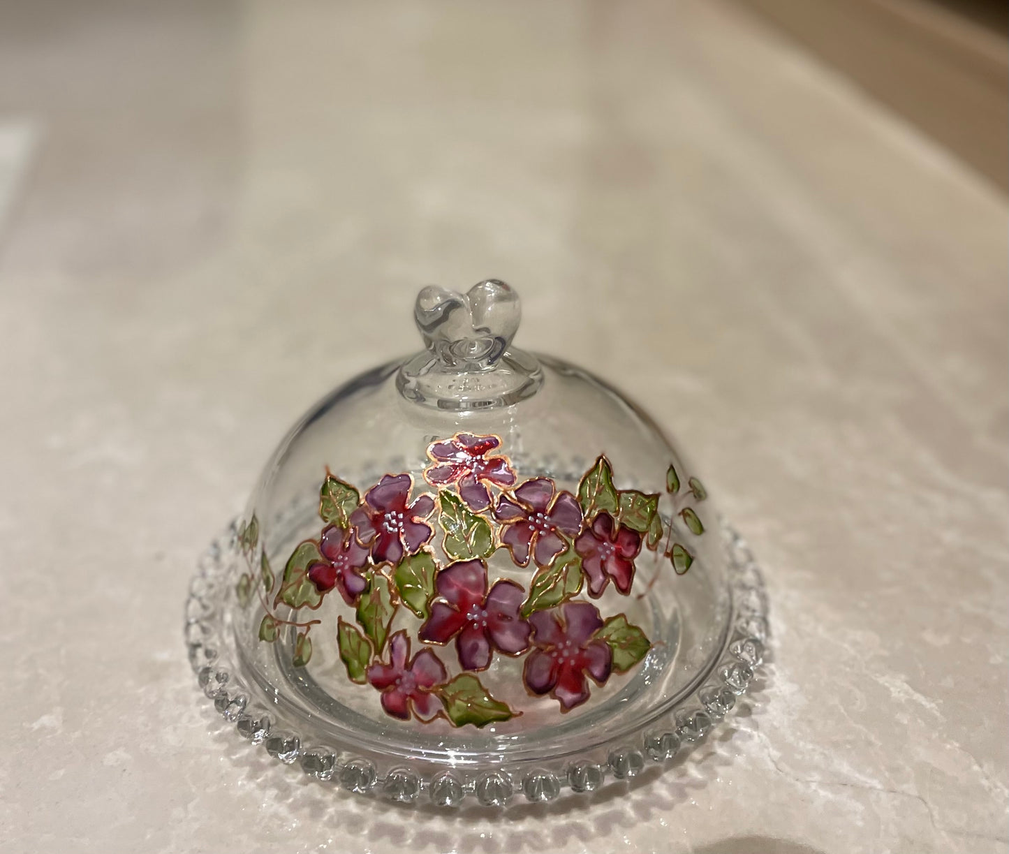 Glass cloche with glass base