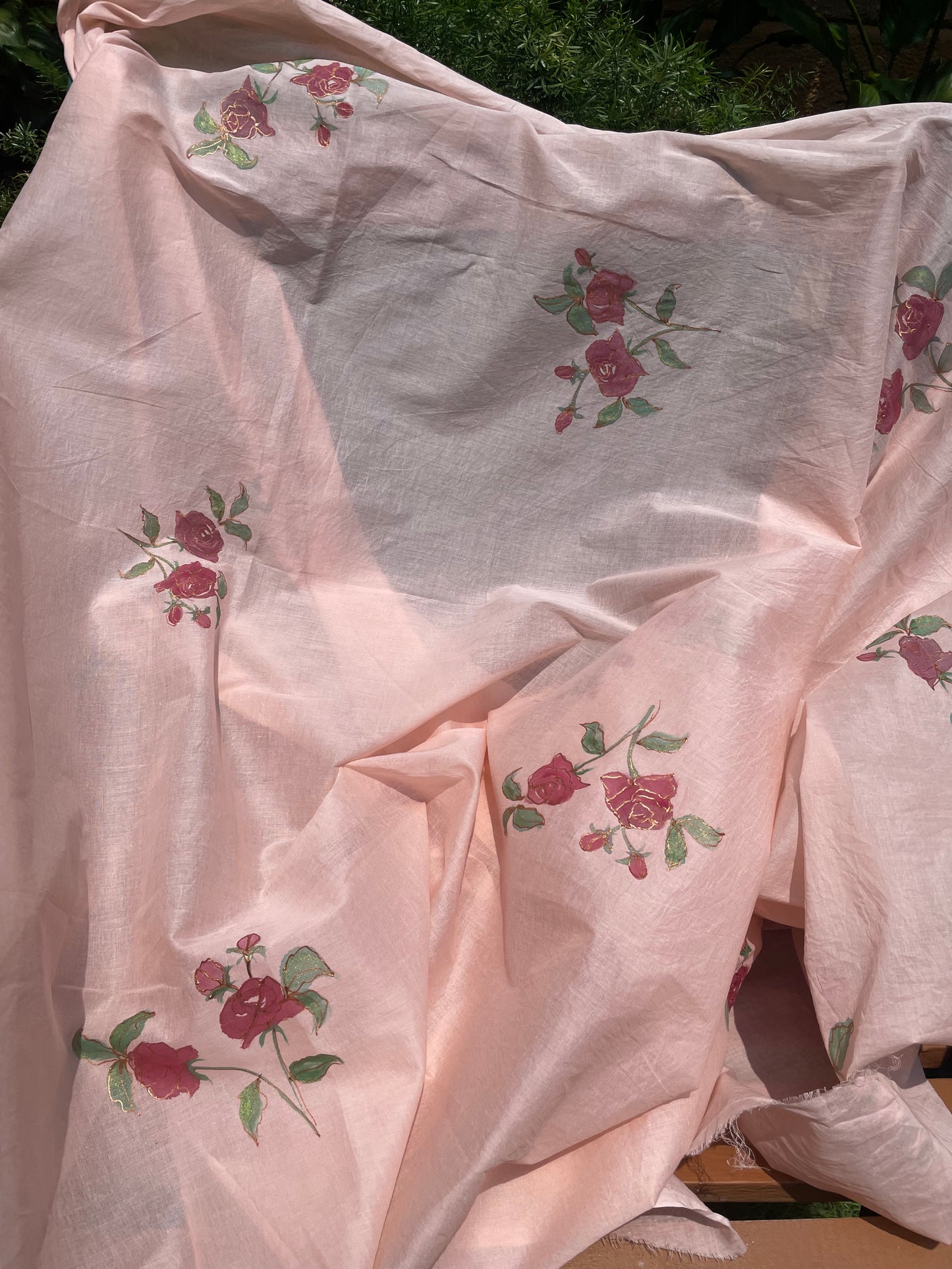 Colored Cotton mulmul dupatta with lace