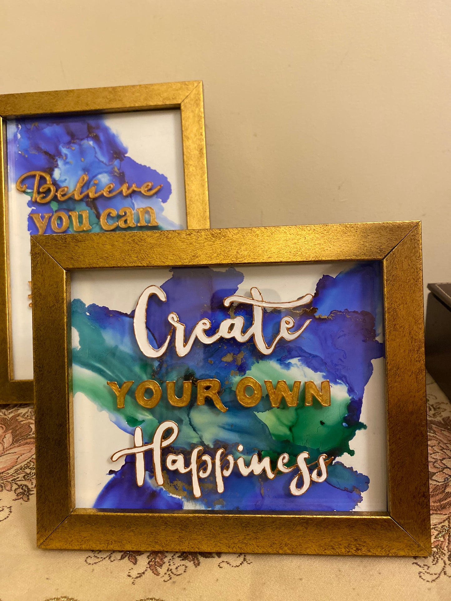 Inspirational quote table top frame