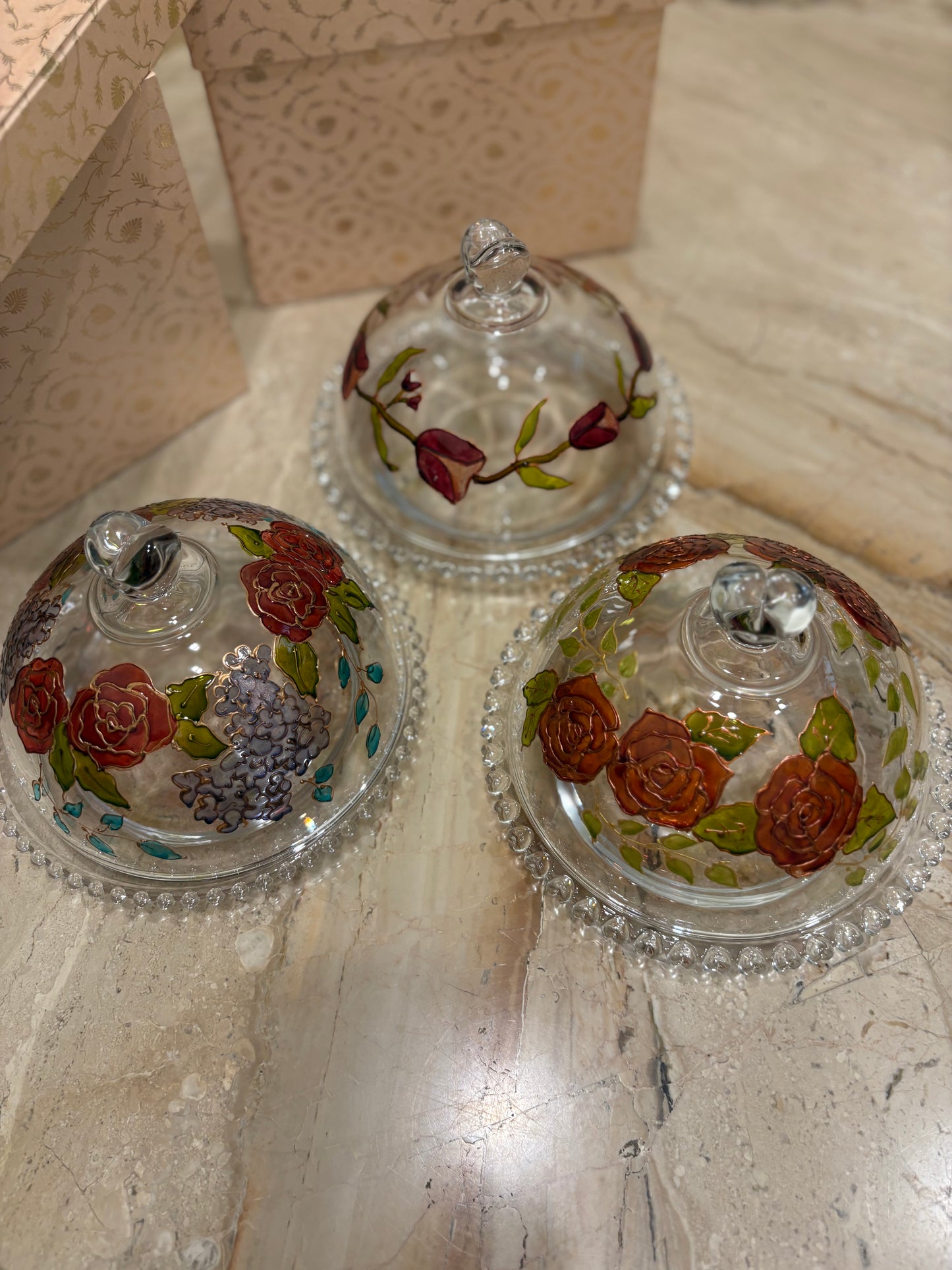 Glass cloche with glass base