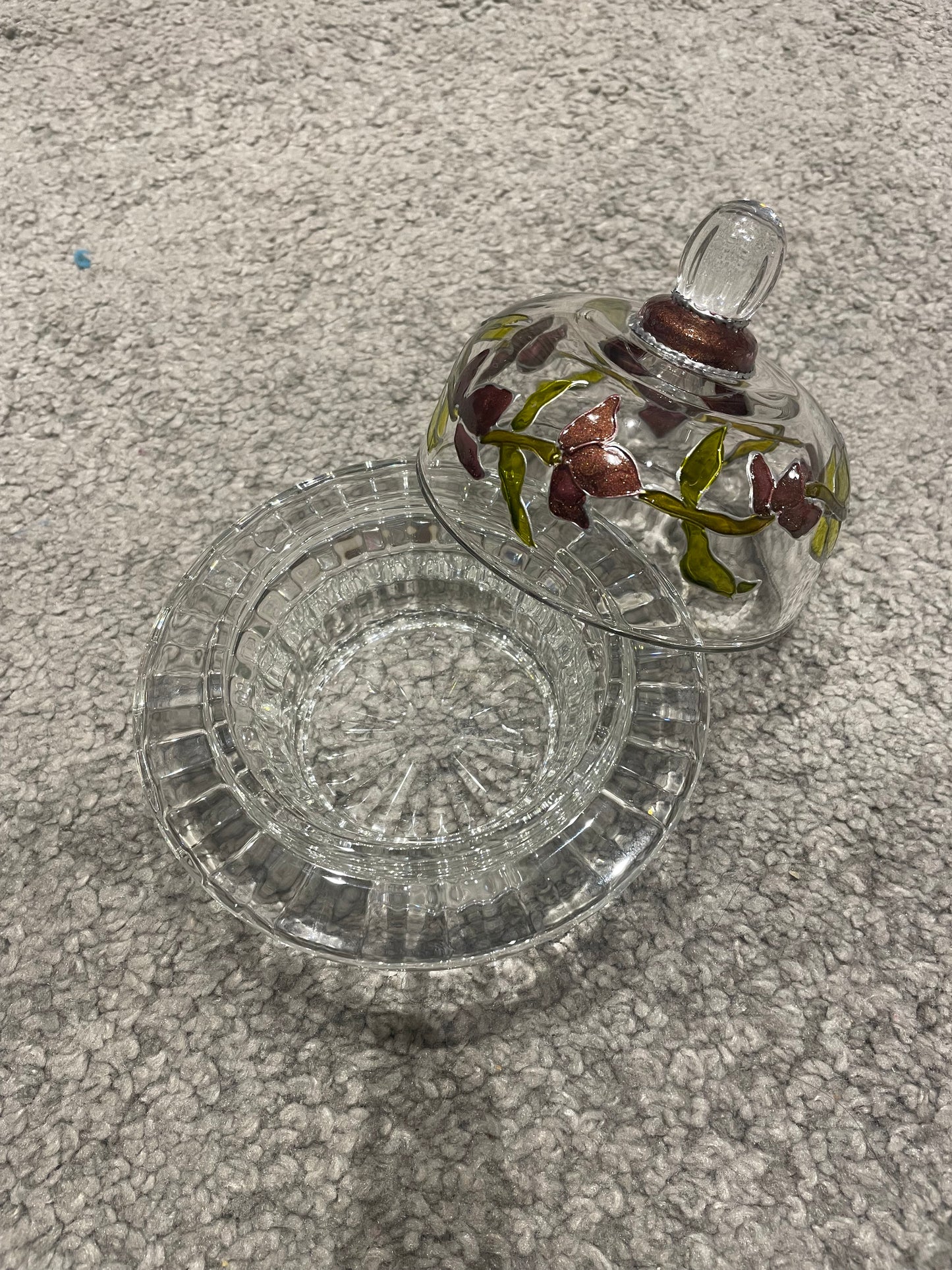 Mini glass cloche with glass base