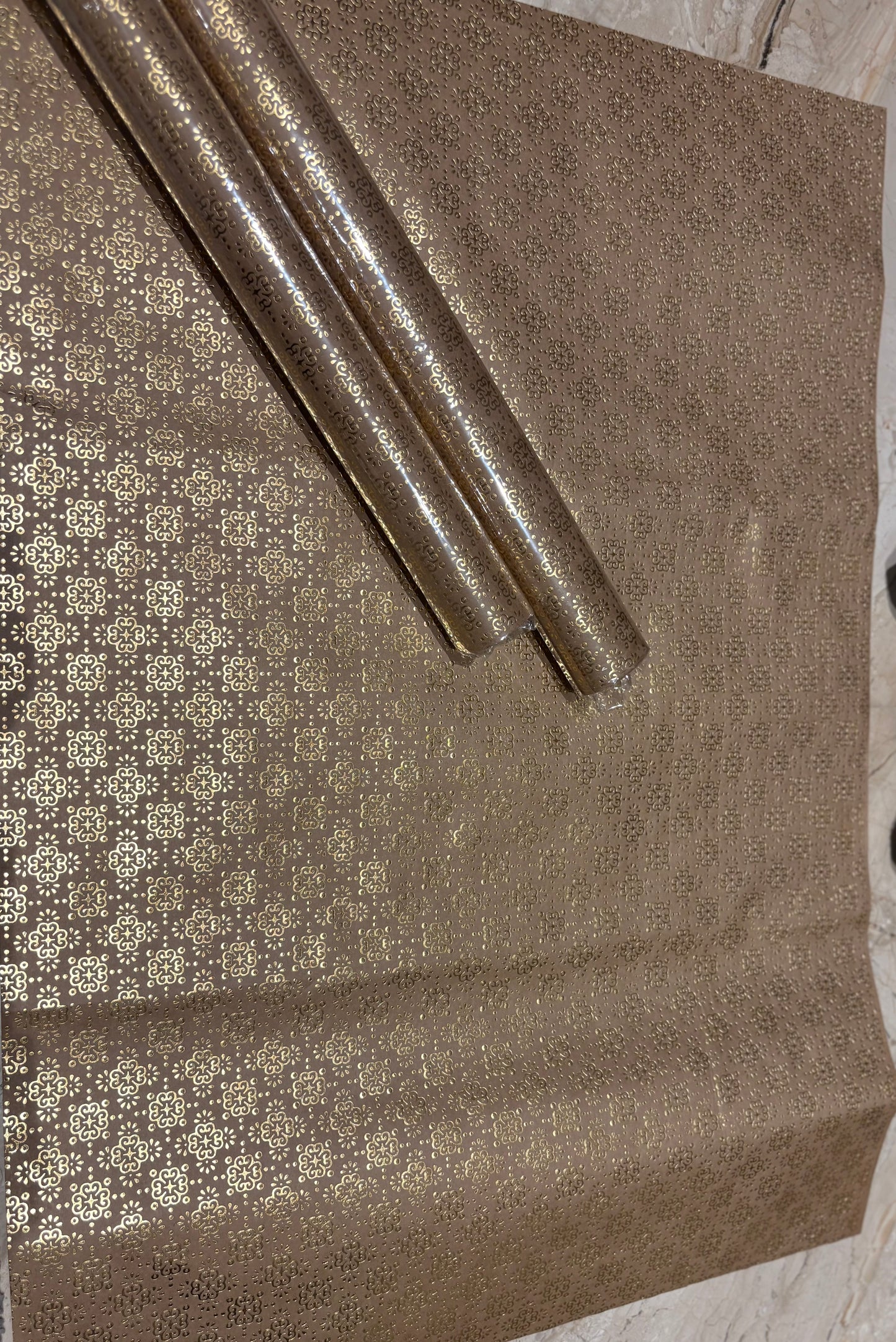 Premium wrapping paper- gold foil design (set of 5)