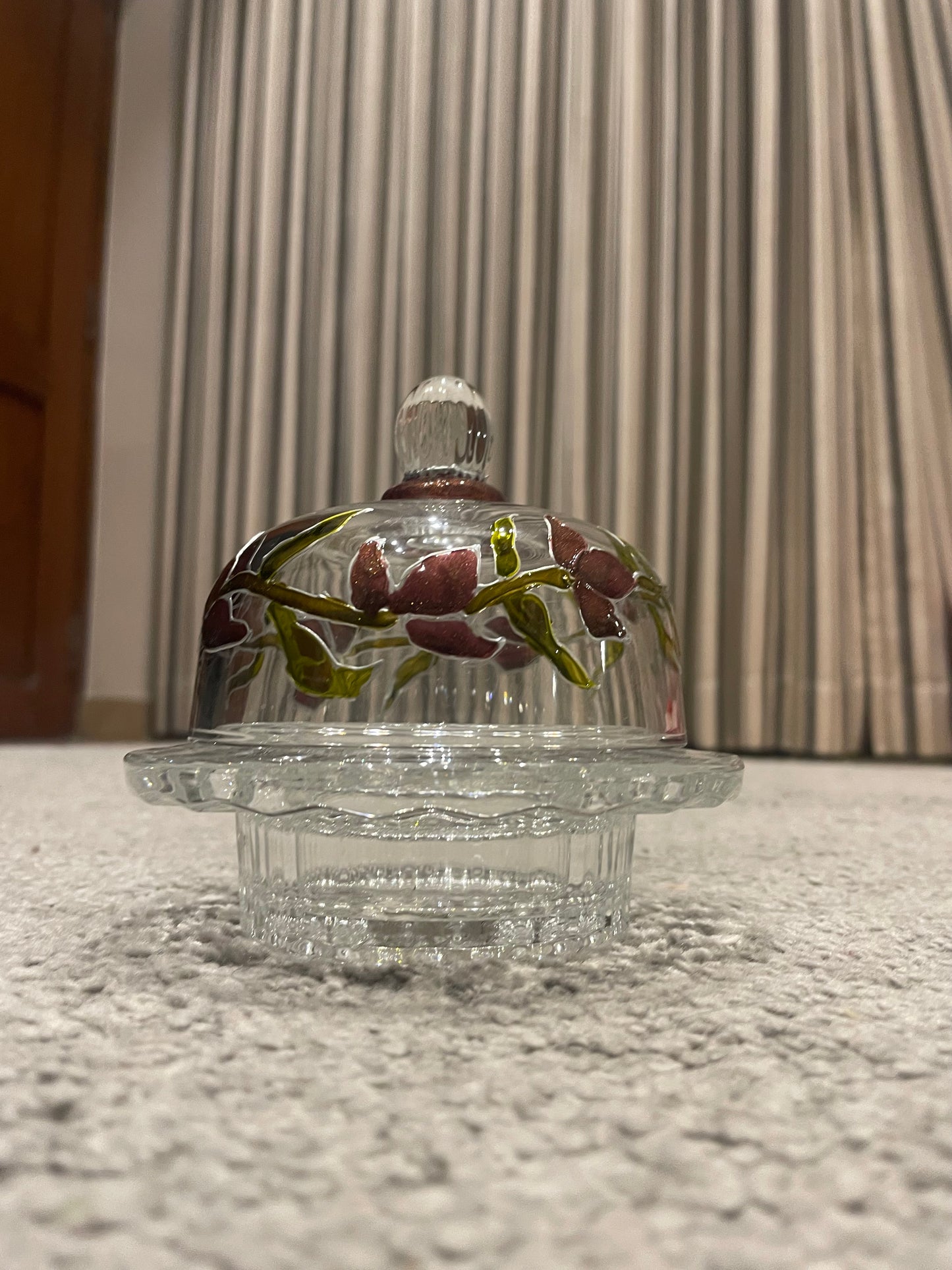 Mini glass cloche with glass base