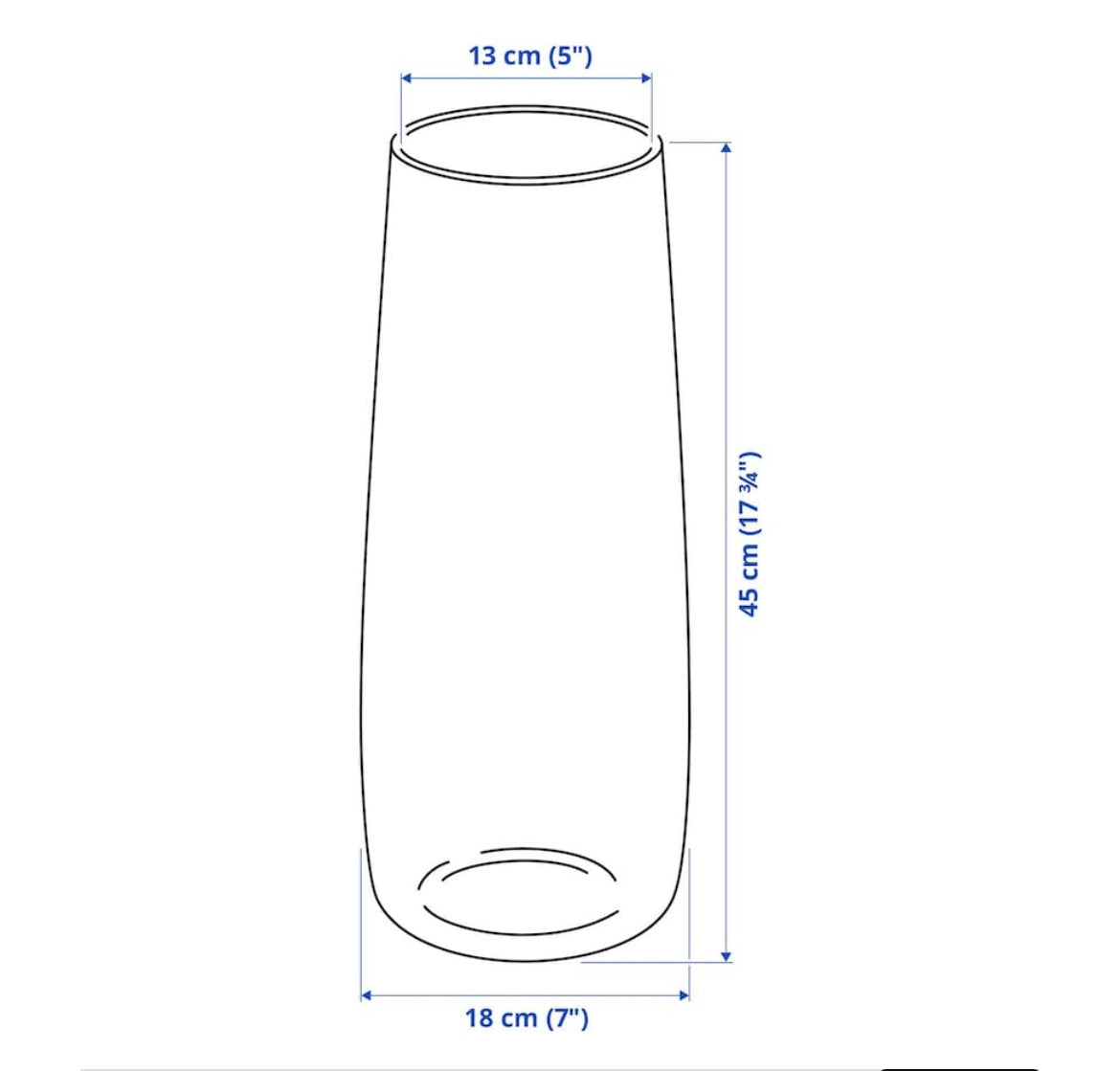 Painted glass vase - big