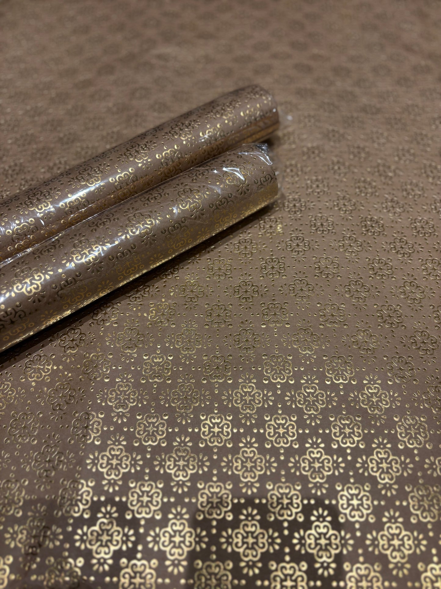 Premium wrapping paper- gold foil design (set of 5)