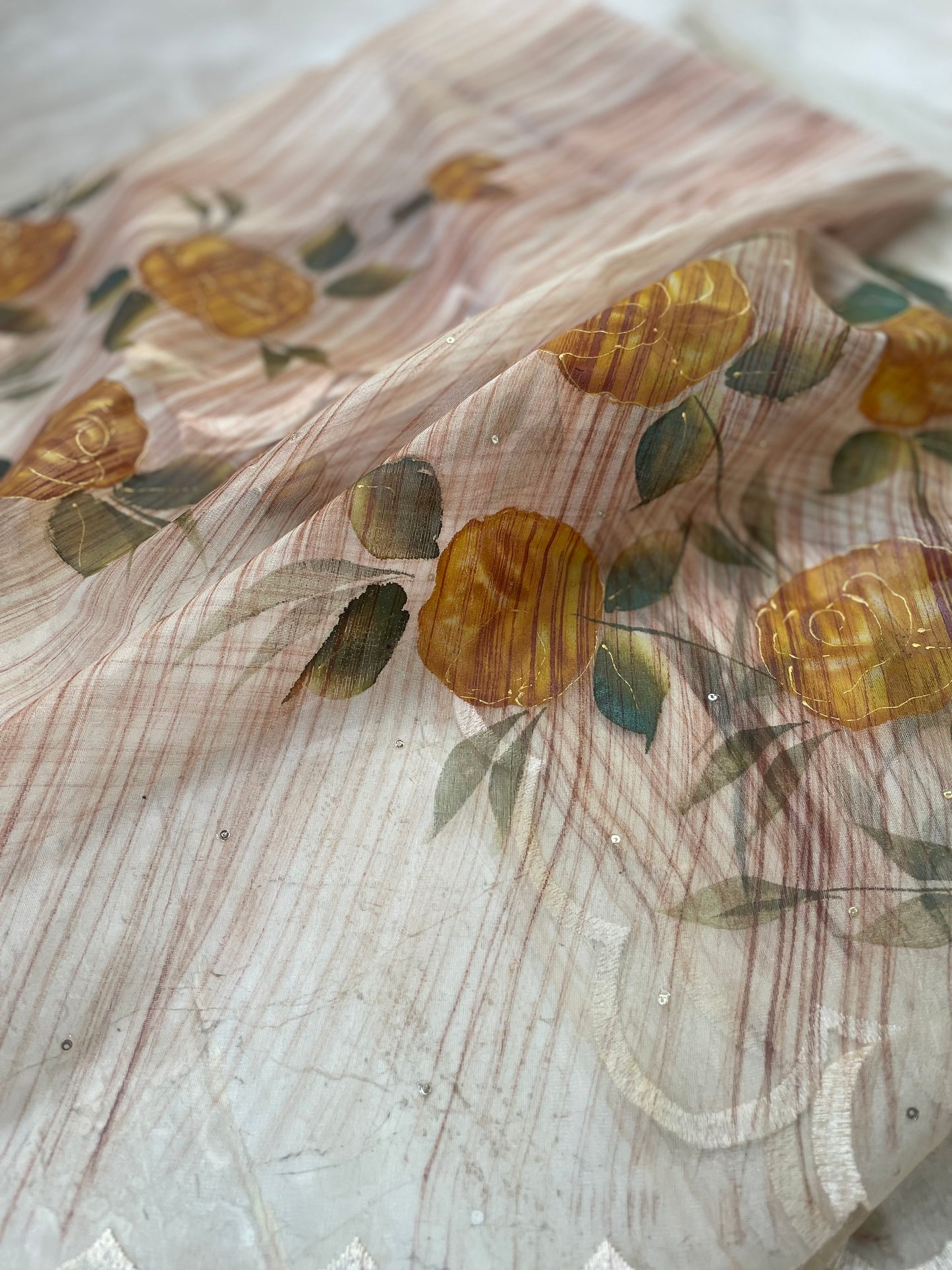 Brown / yellow roses dupatta