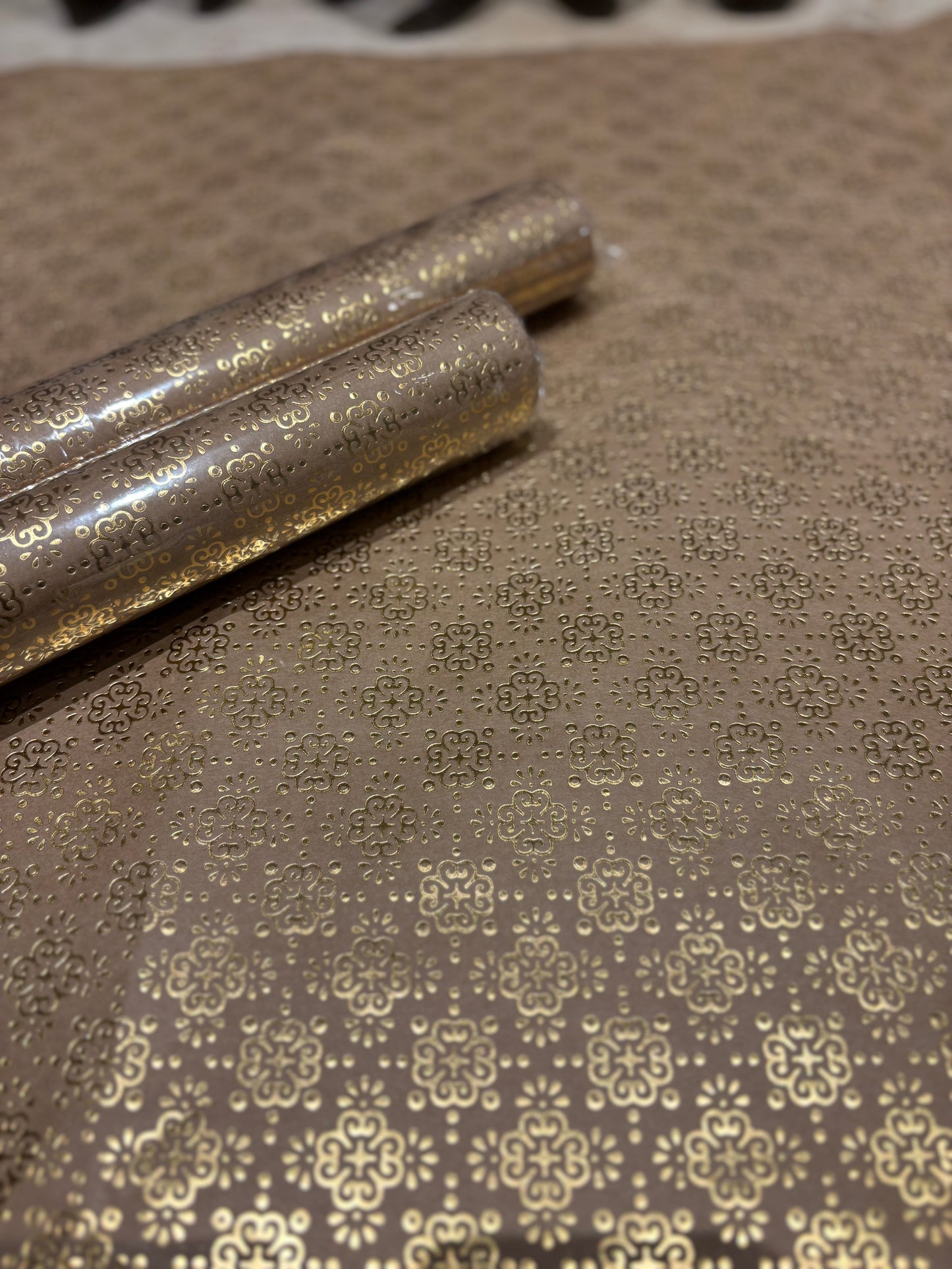Premium wrapping paper- gold foil design (set of 5)