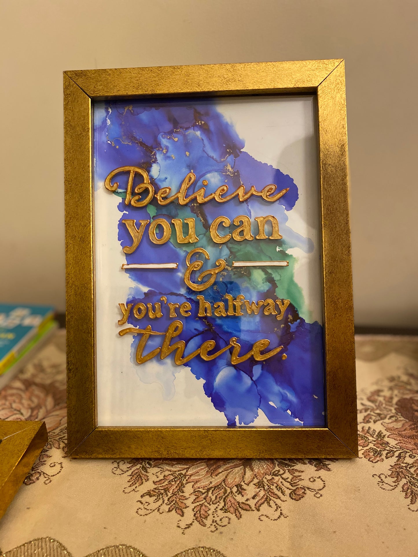 Inspirational quote table top frame