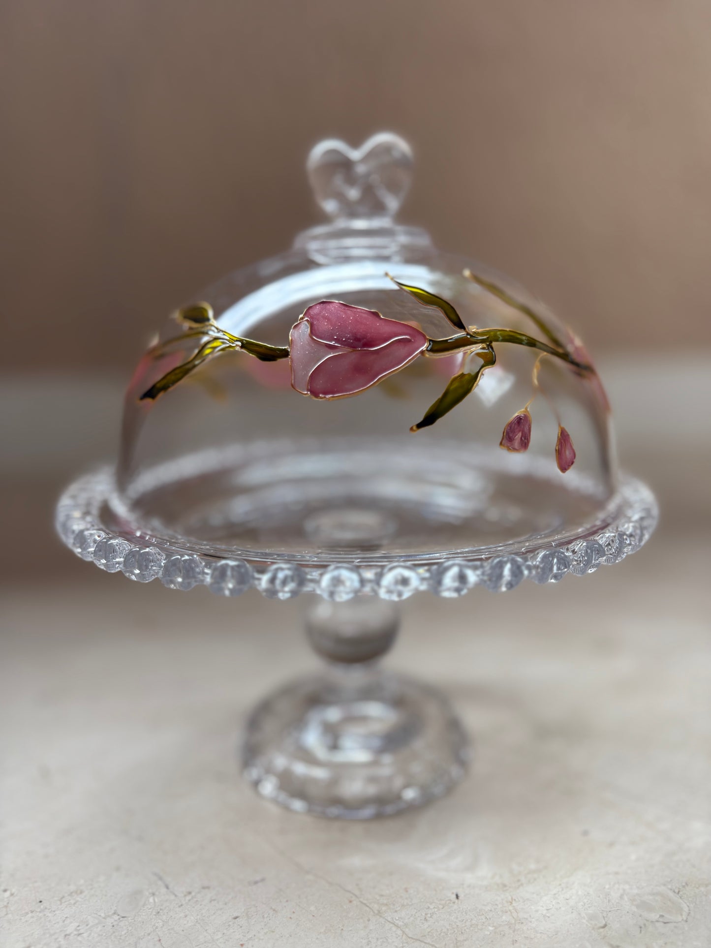 Glass cloche with glass base