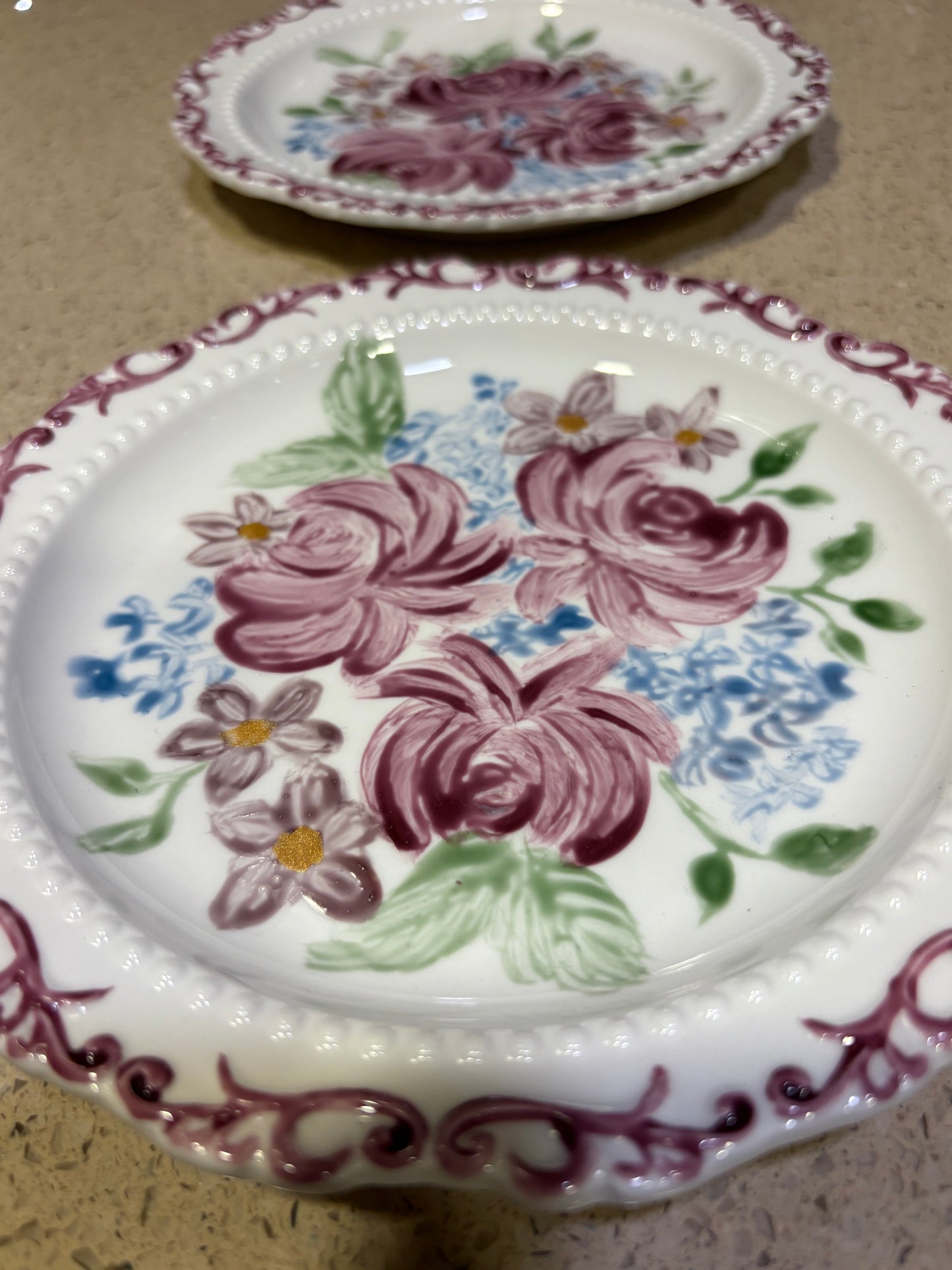 “Bunch of flowers” plate (small) set of 2