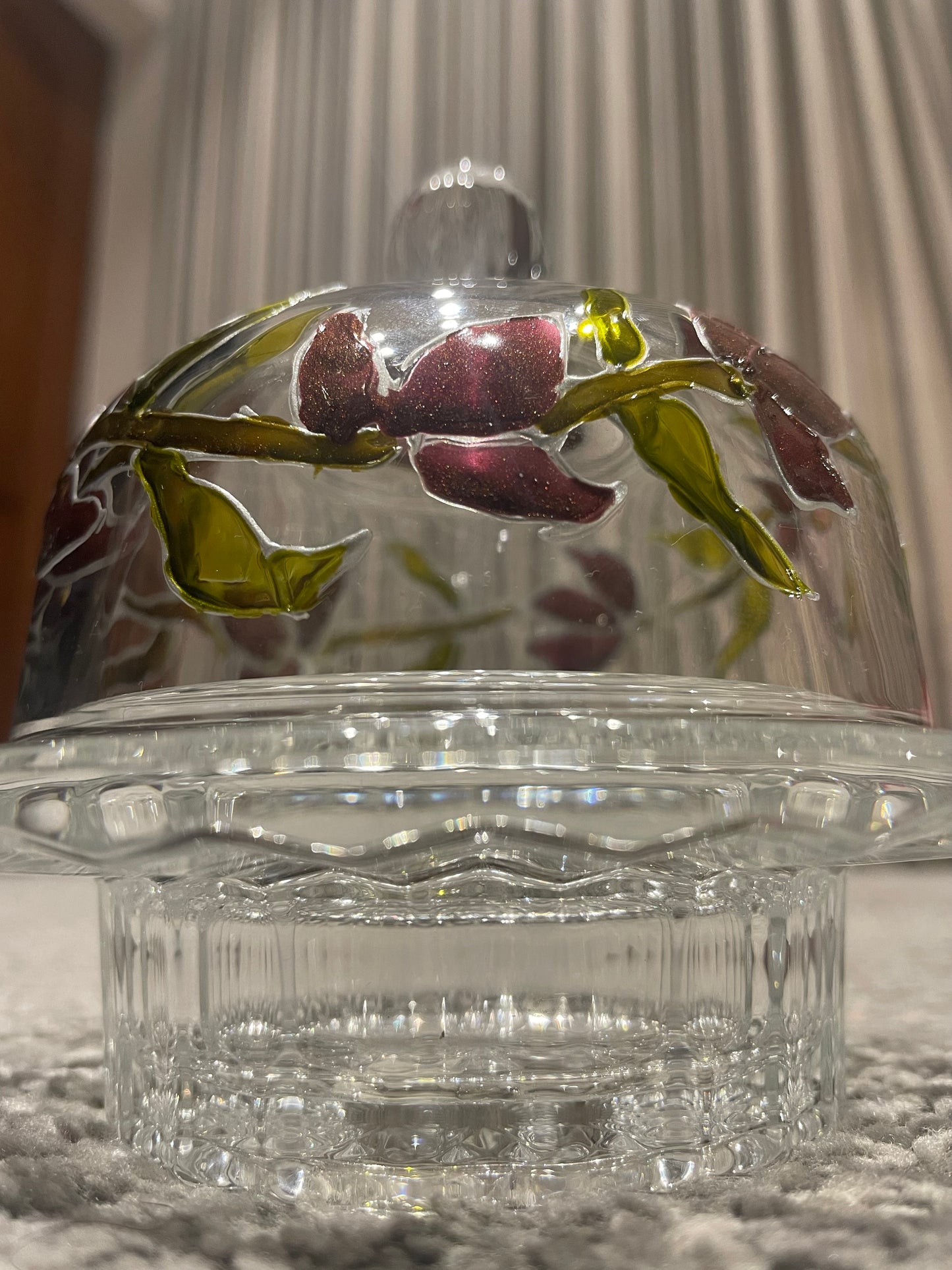 Mini glass cloche with glass base