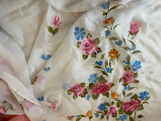 White roses dupatta