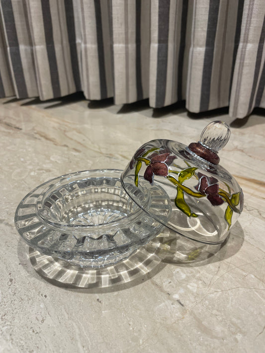 Mini glass cloche with glass base