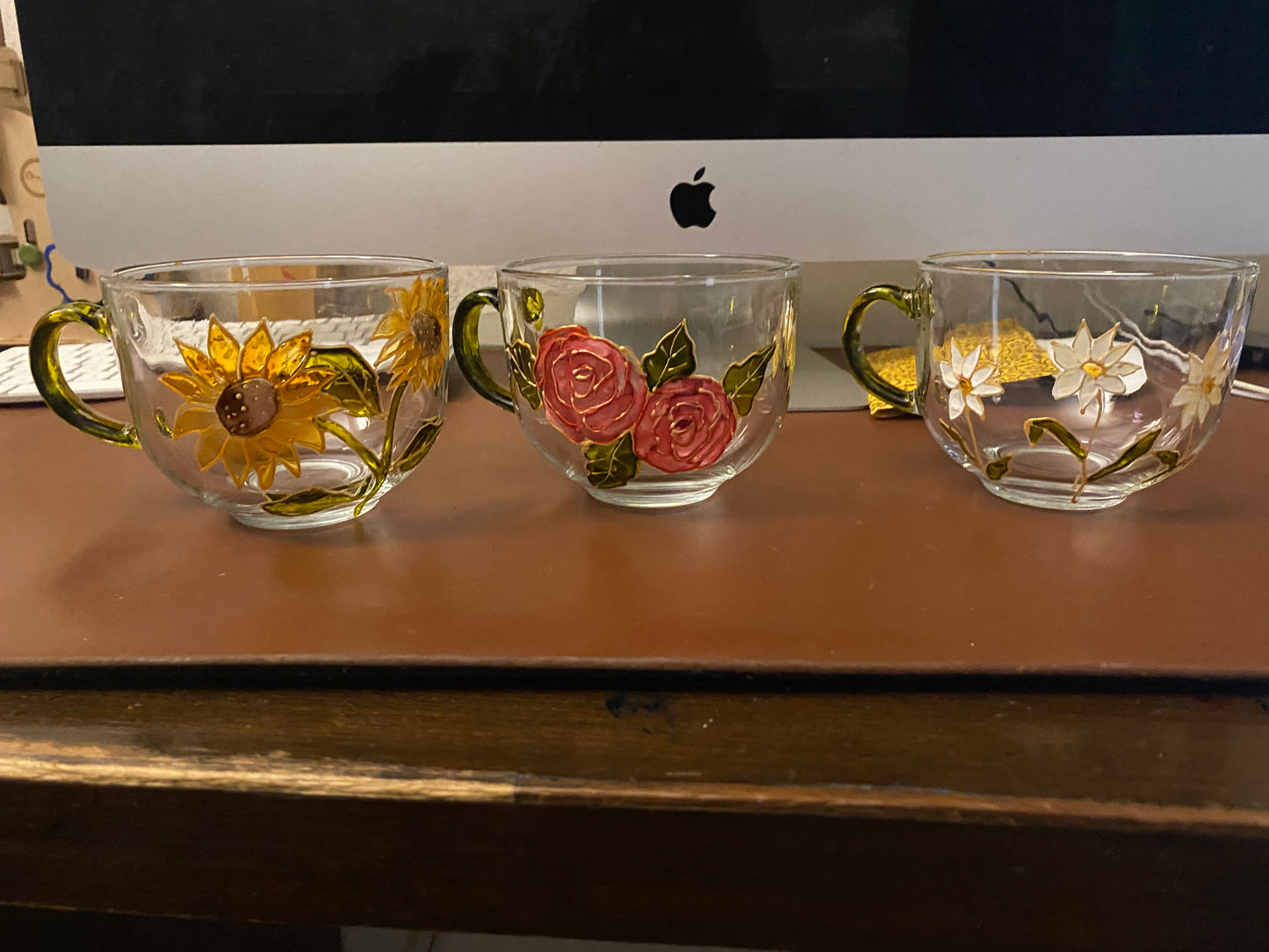 Floral painted mug