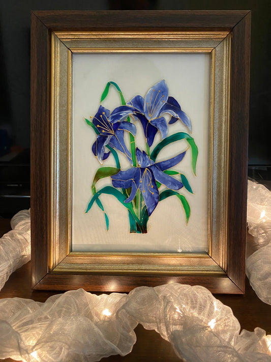 Lilac Florals on glass