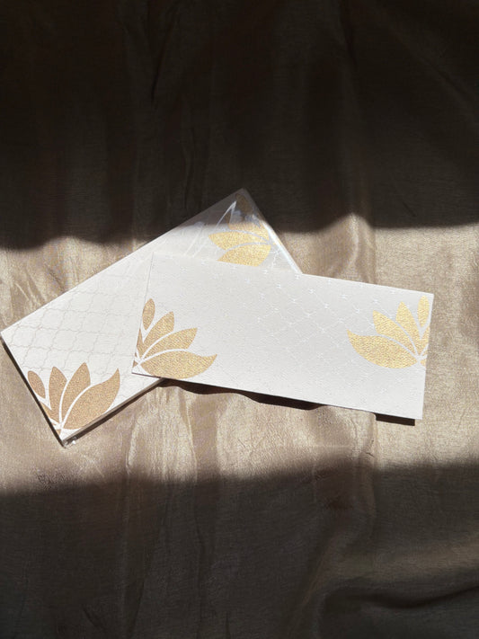 Money envelopes- off white & gold (set of 10)