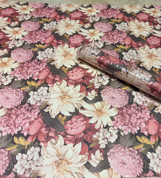 Premium wrapping paper floral (set of 5)