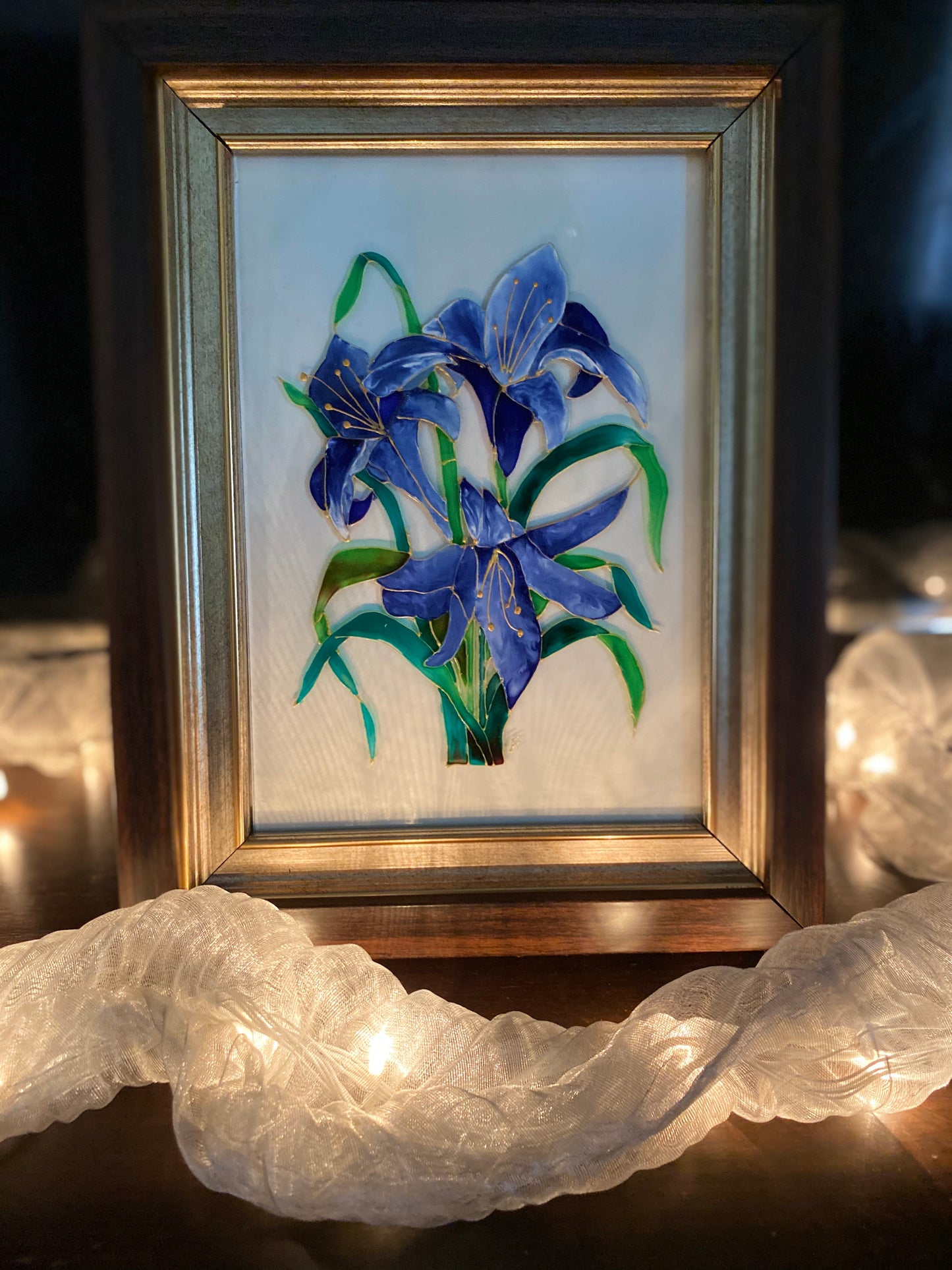 Lilac Florals on glass